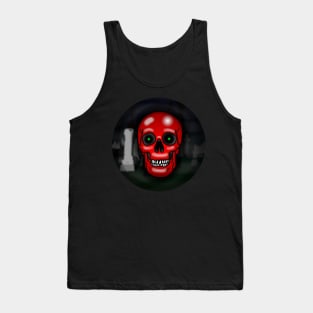 Skull, painful itchy rash red, with background Tank Top